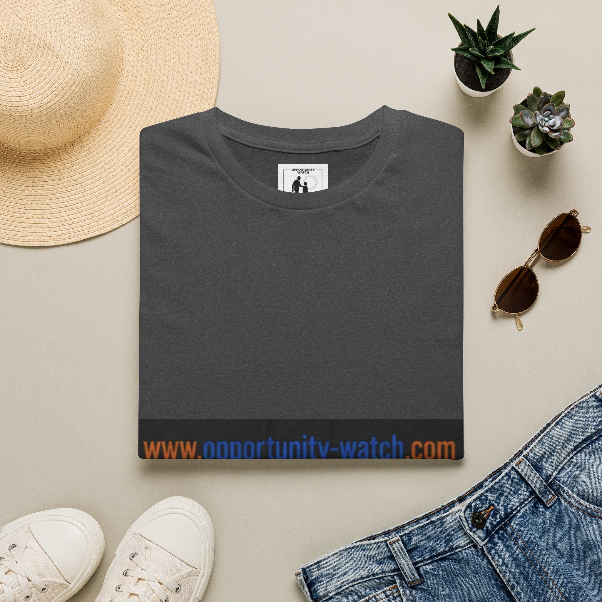 Website URL Stripe T-Shirt — www.opportunity-watch.com Graphic Tee