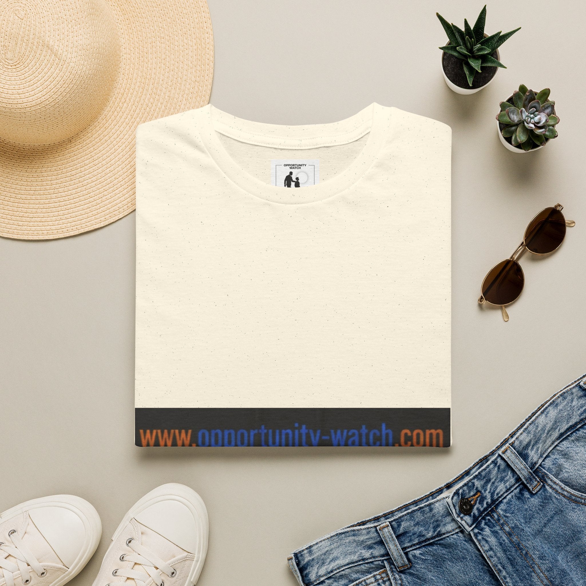 Website URL Stripe T-Shirt — www.opportunity-watch.com Graphic Tee