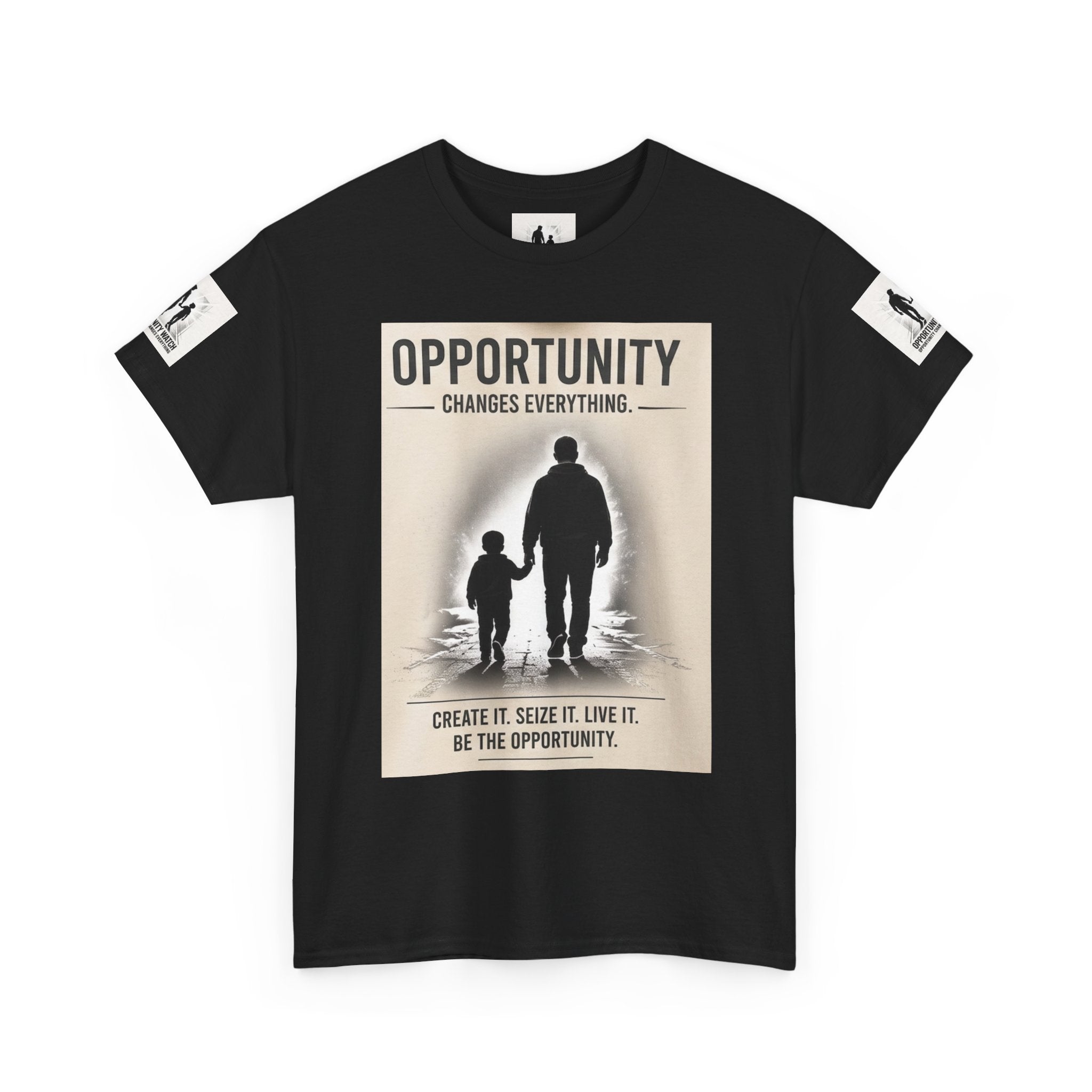 Opportunity Watch T‑Shirt — Motivational Father & Child Silhouette Tee