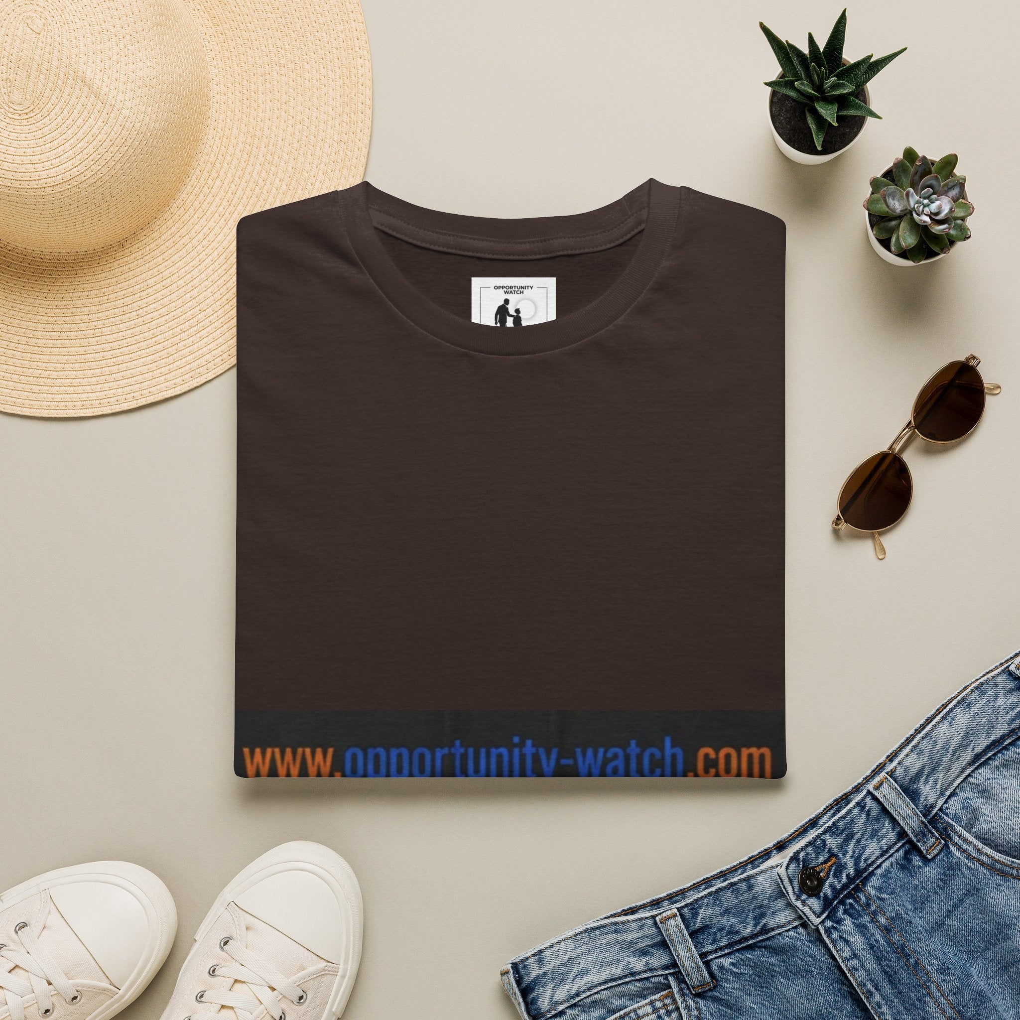 Website URL Stripe T-Shirt — www.opportunity-watch.com Graphic Tee