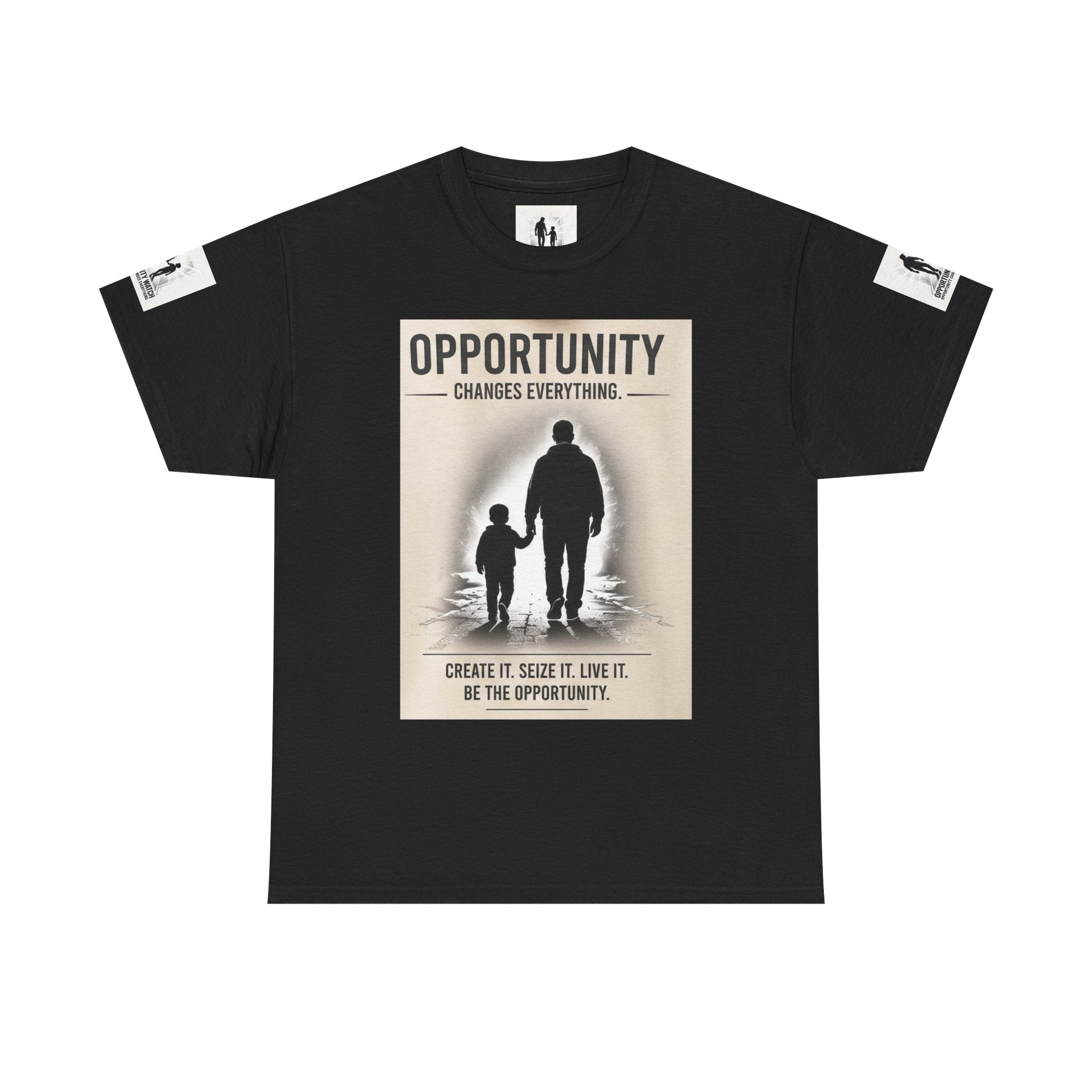 Opportunity Watch T‑Shirt — Motivational Father & Child Silhouette Tee