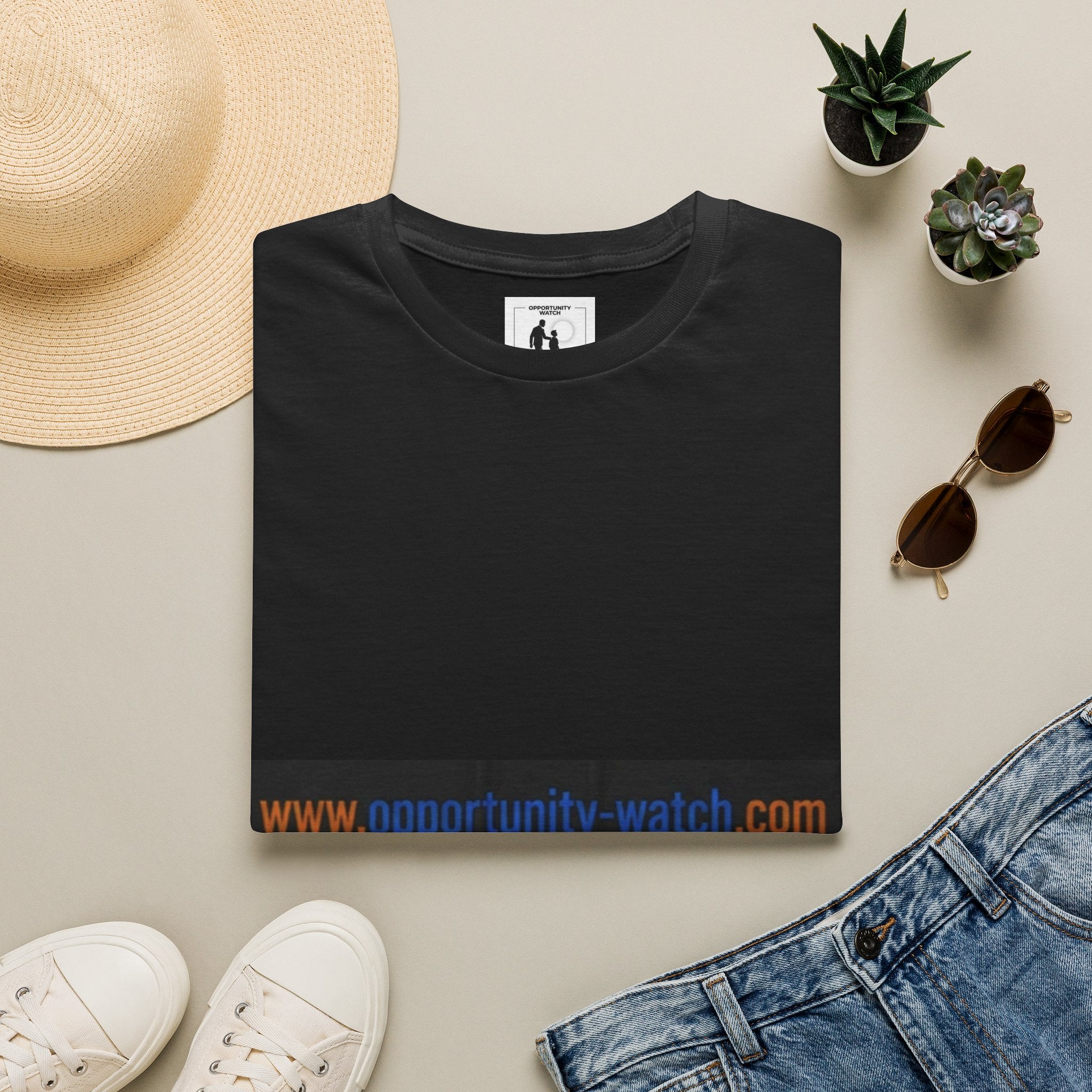 Website URL Stripe T-Shirt — www.opportunity-watch.com Graphic Tee