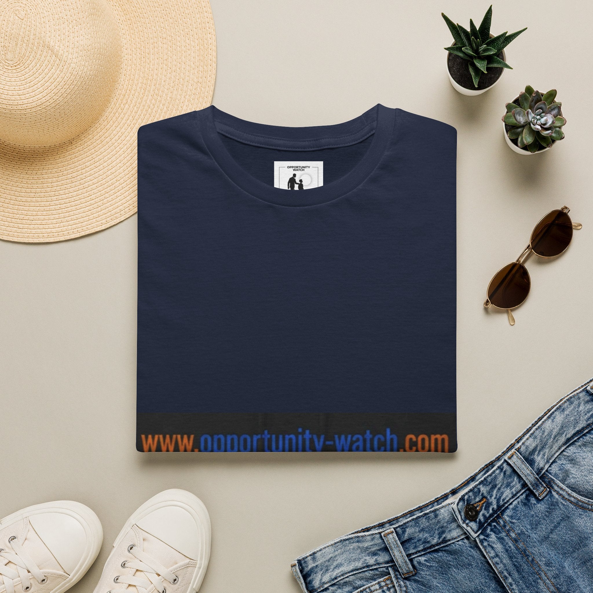Website URL Stripe T-Shirt — www.opportunity-watch.com Graphic Tee