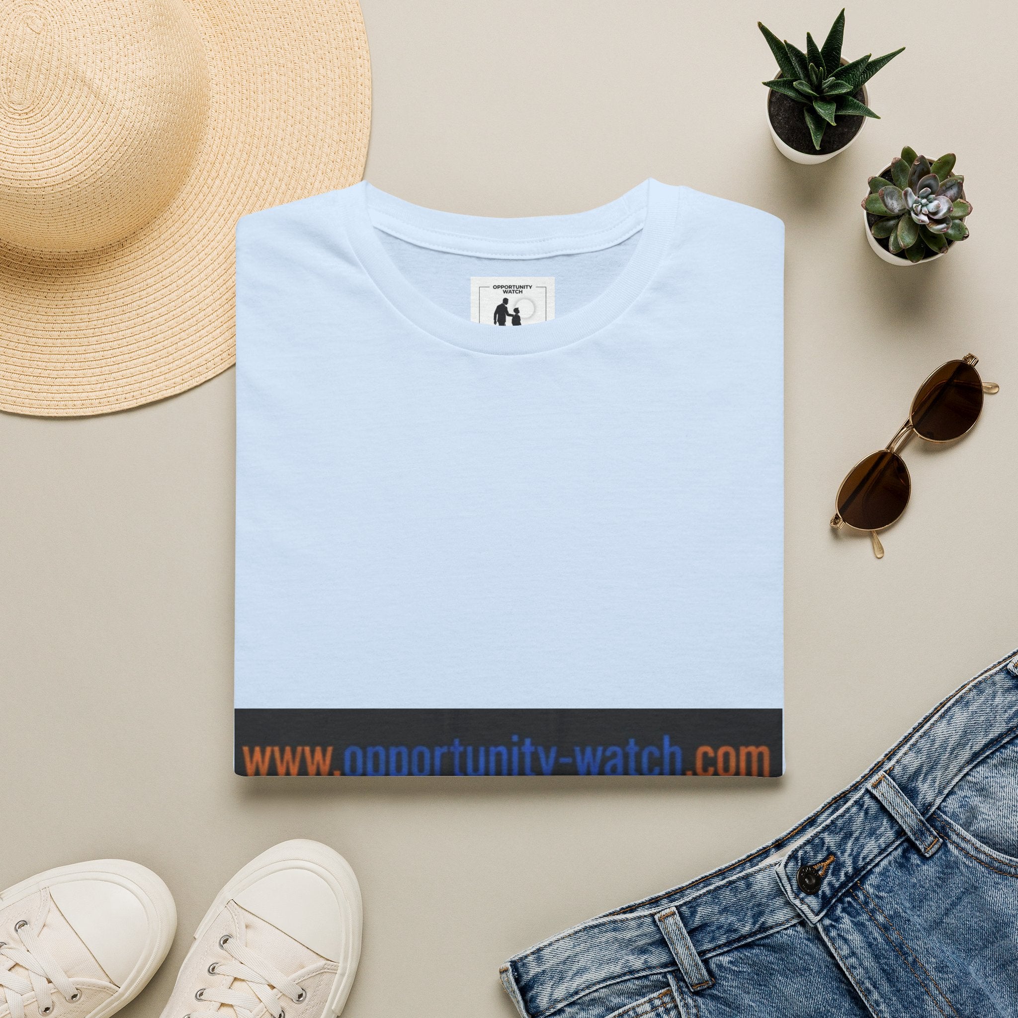 Website URL Stripe T-Shirt — www.opportunity-watch.com Graphic Tee