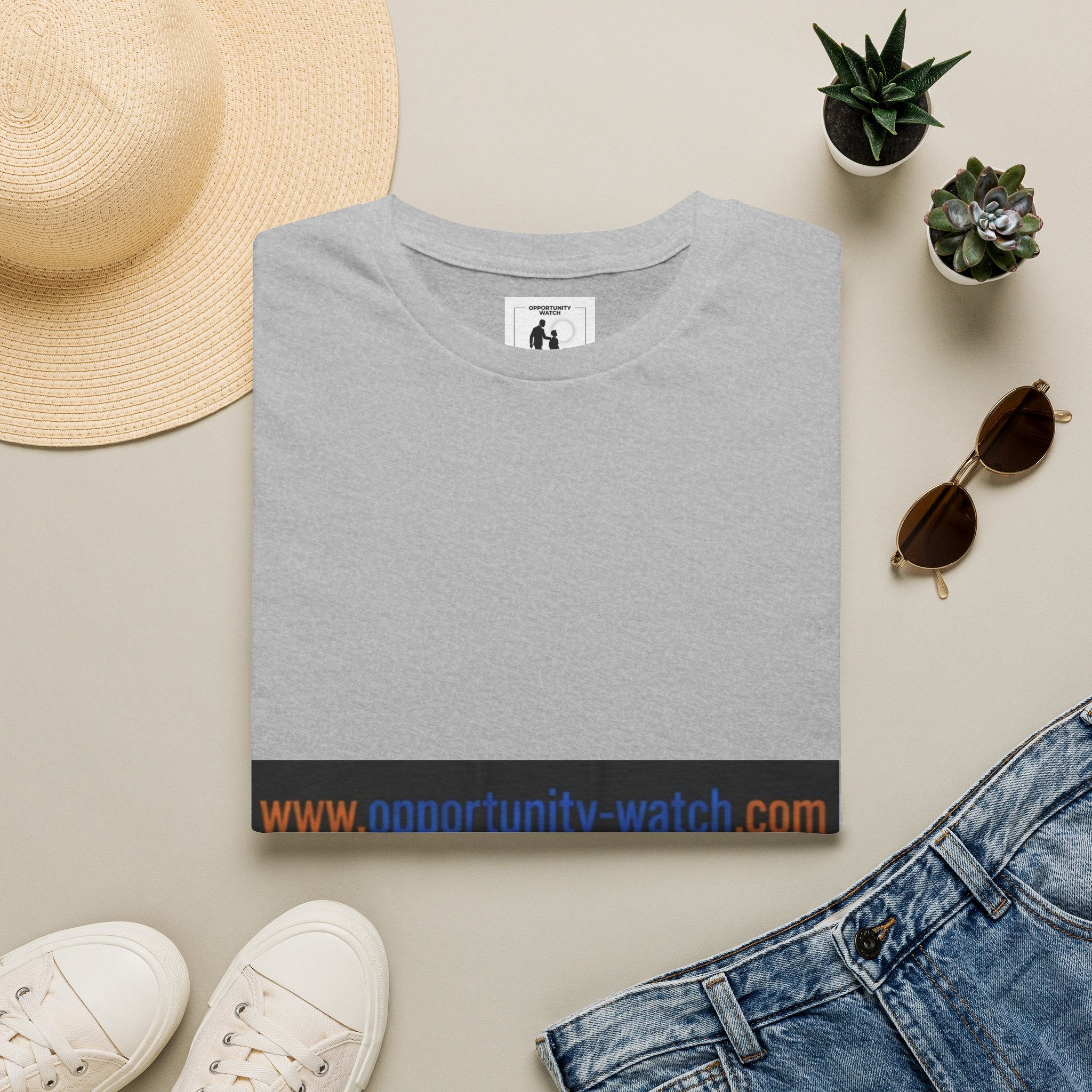 Website URL Stripe T-Shirt — www.opportunity-watch.com Graphic Tee