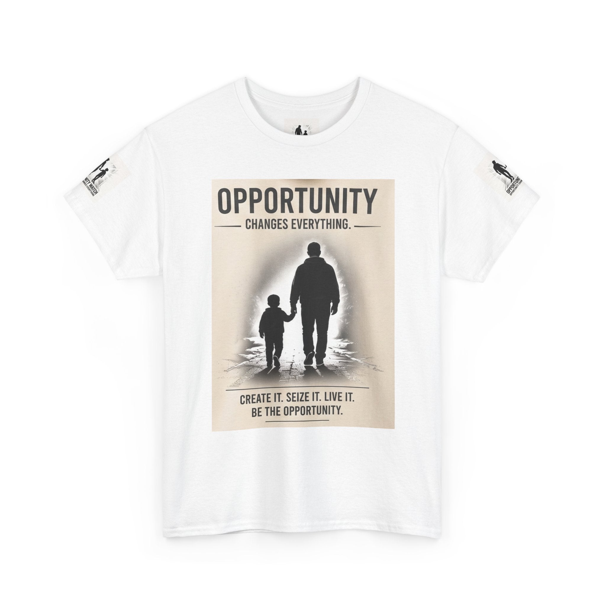 Opportunity Watch T‑Shirt — Motivational Father & Child Silhouette Tee