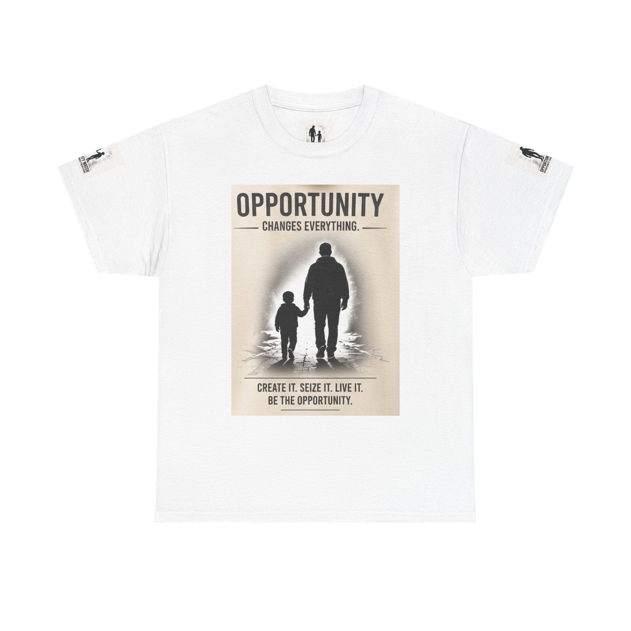 Opportunity Watch T‑Shirt — Motivational Father & Child Silhouette Tee